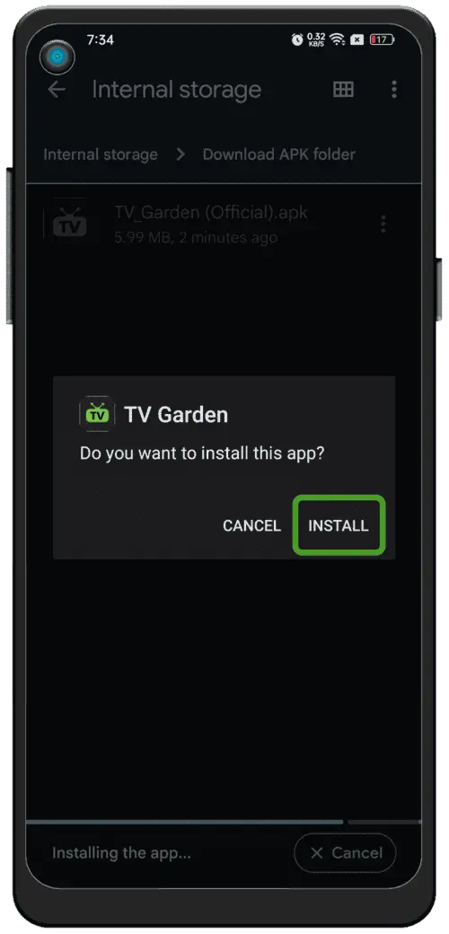 Install & Launch TV Garden